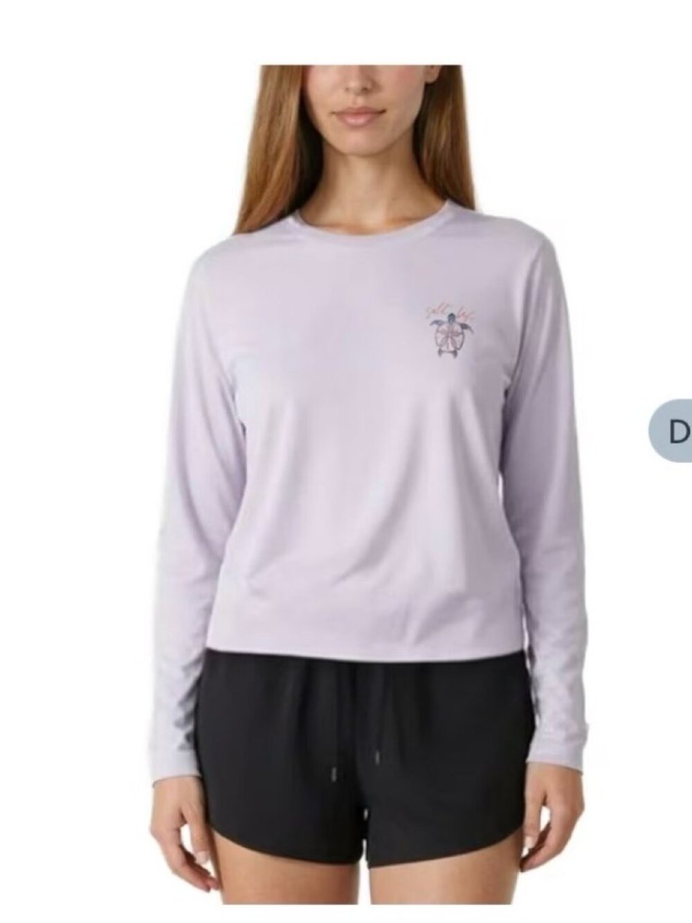 Salt Life Women's UPF 50 Long Sleeve Rash Guard Size L,  Lavender Sea Turtle NWT